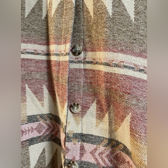 Steve Madden Geometric Patterned Long Jacket - Earthy Tones - Picture 4 of 5